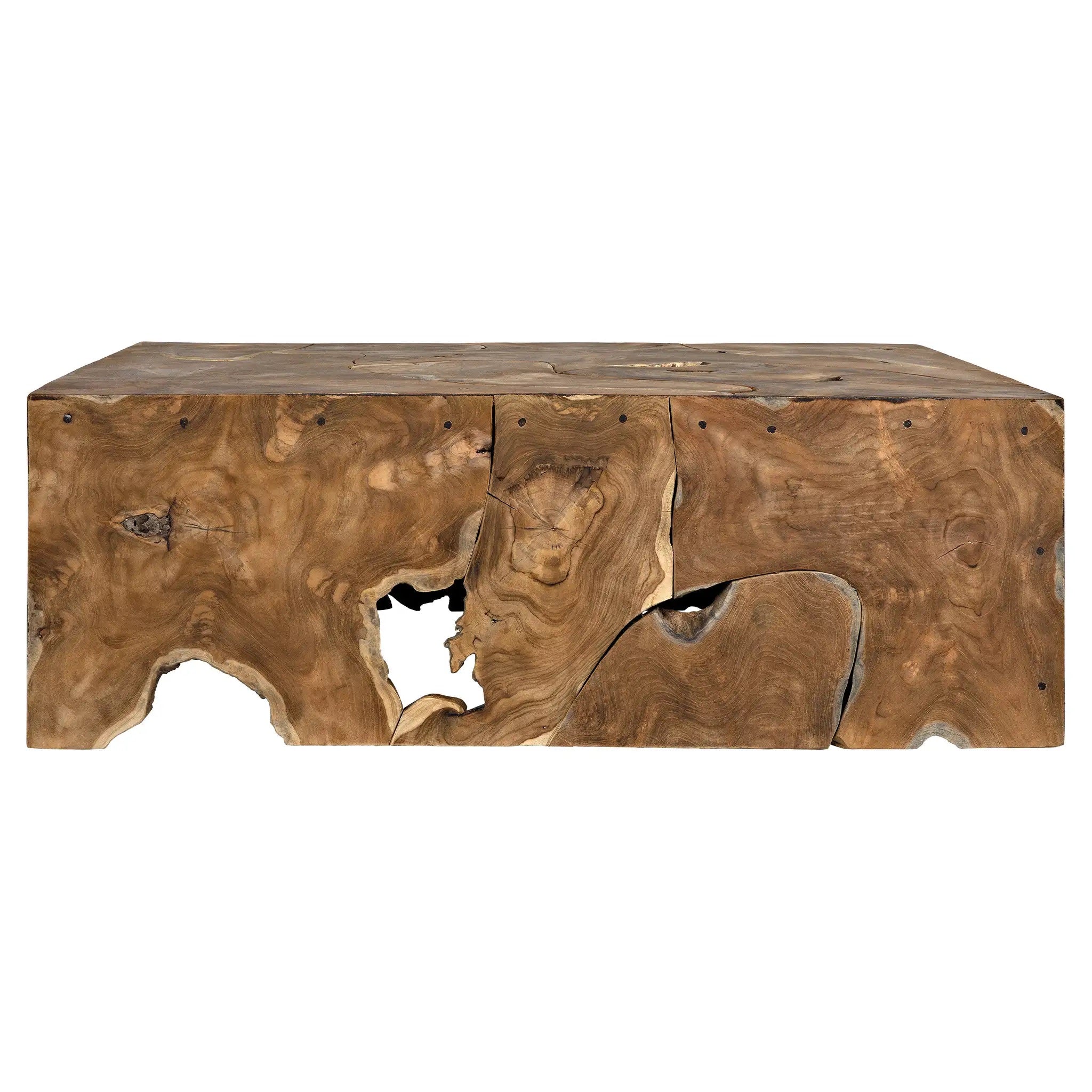 TEAK ROOT BLOCK COFFEE TABLE