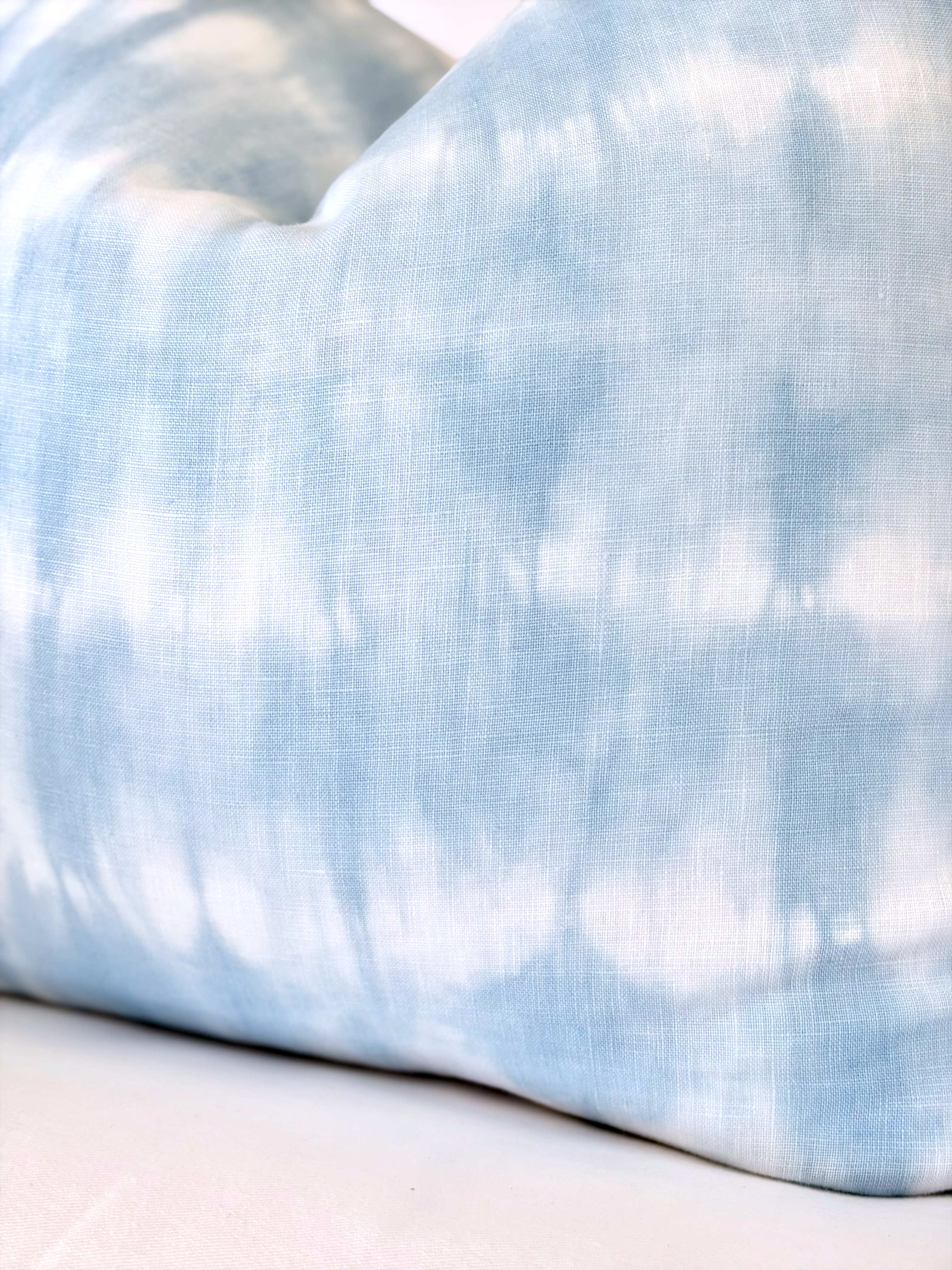 22" Shibori Wave Stripe Pillow - Light Blue