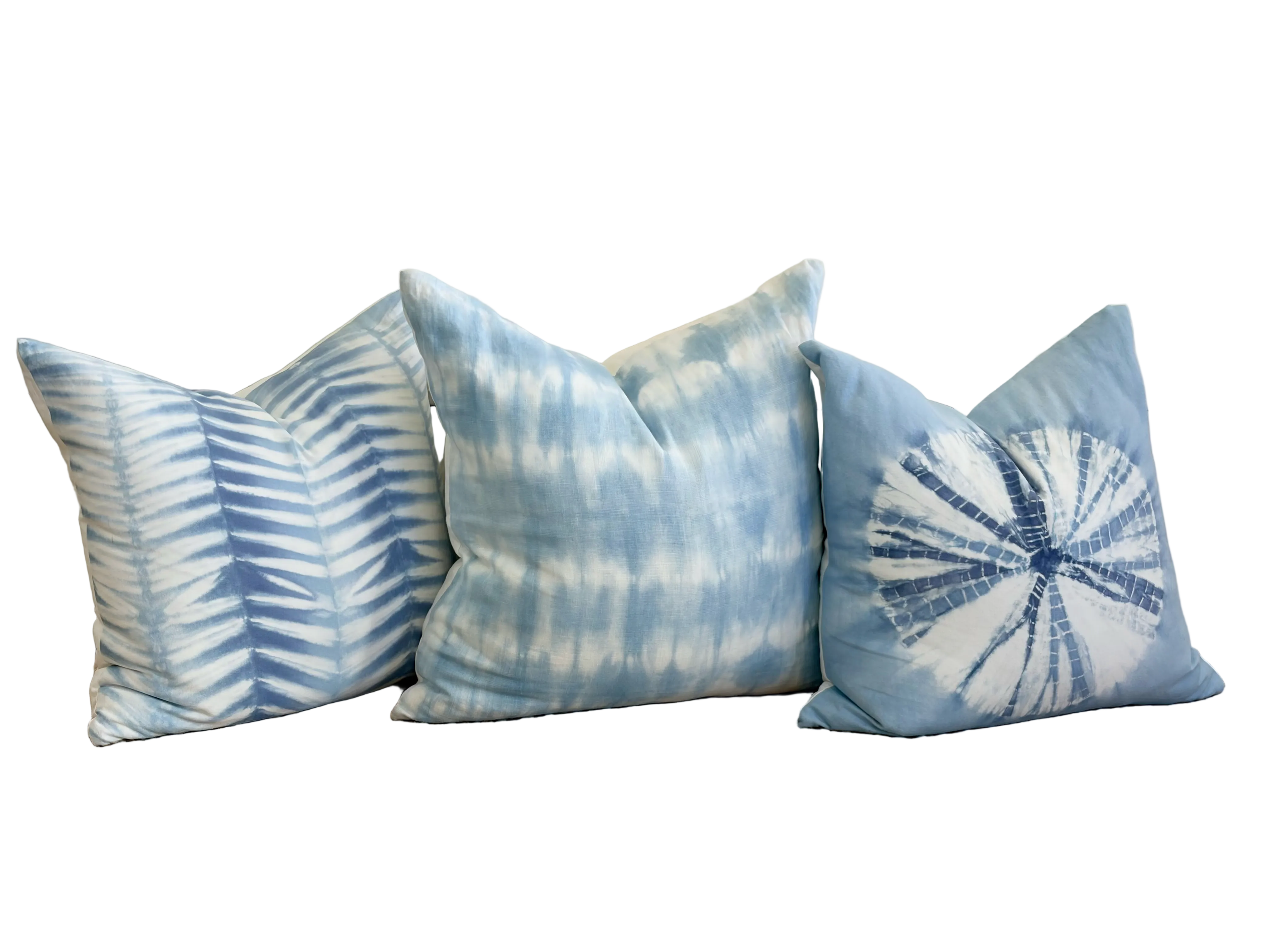 20" Shibori Chevron Pillow - French Blue | Denim