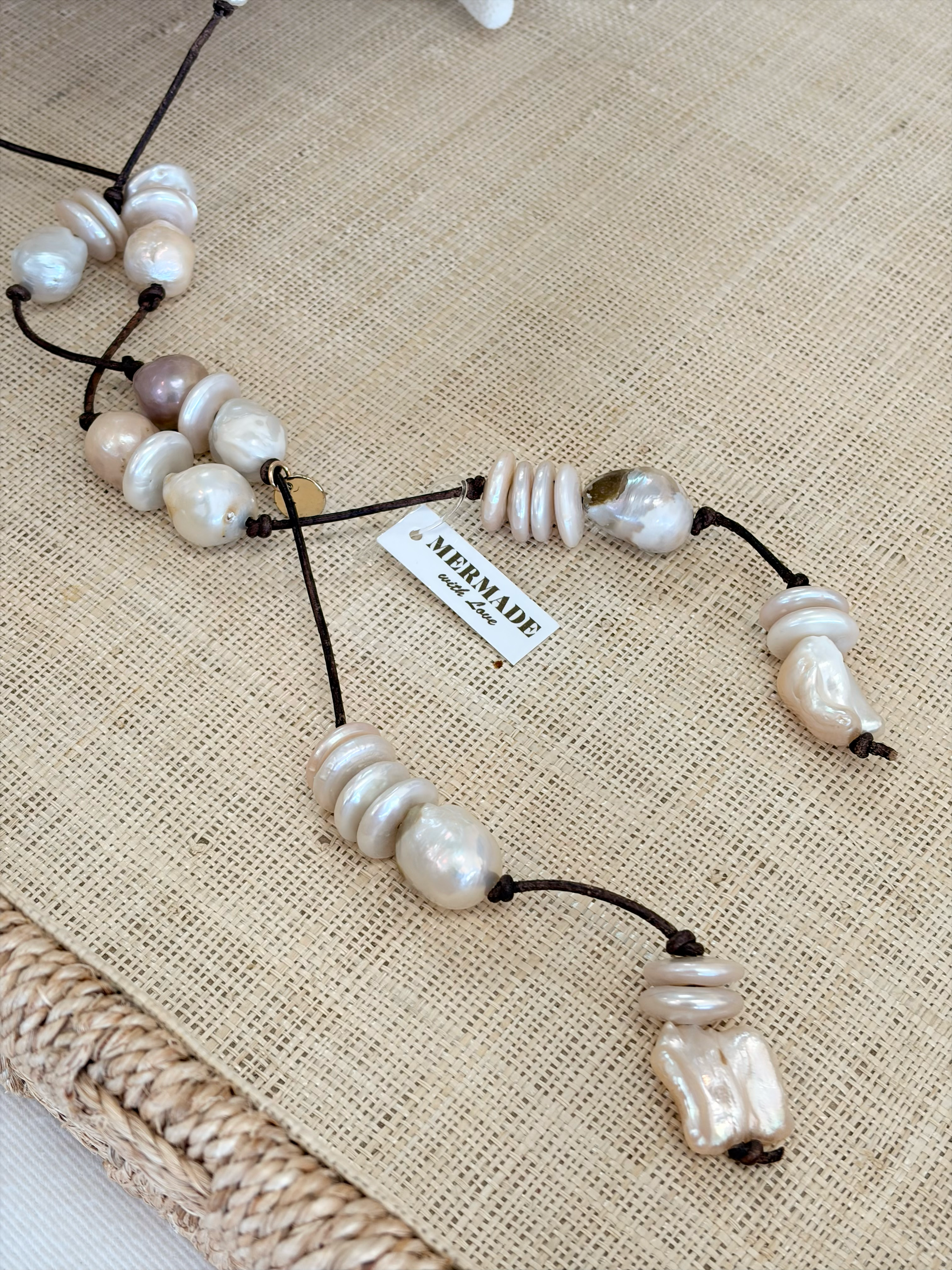 48" Pearl Lariat - Blush Tones