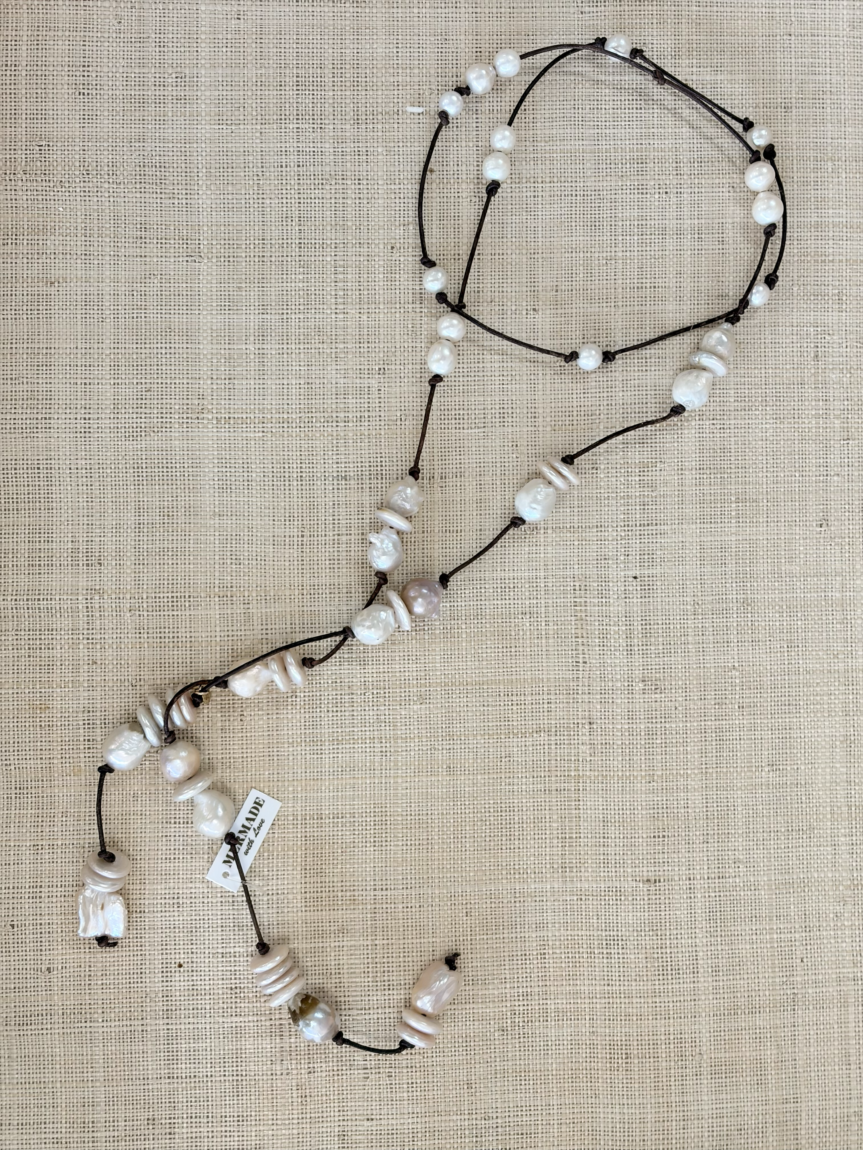 48" Pearl Lariat - Blush Tones