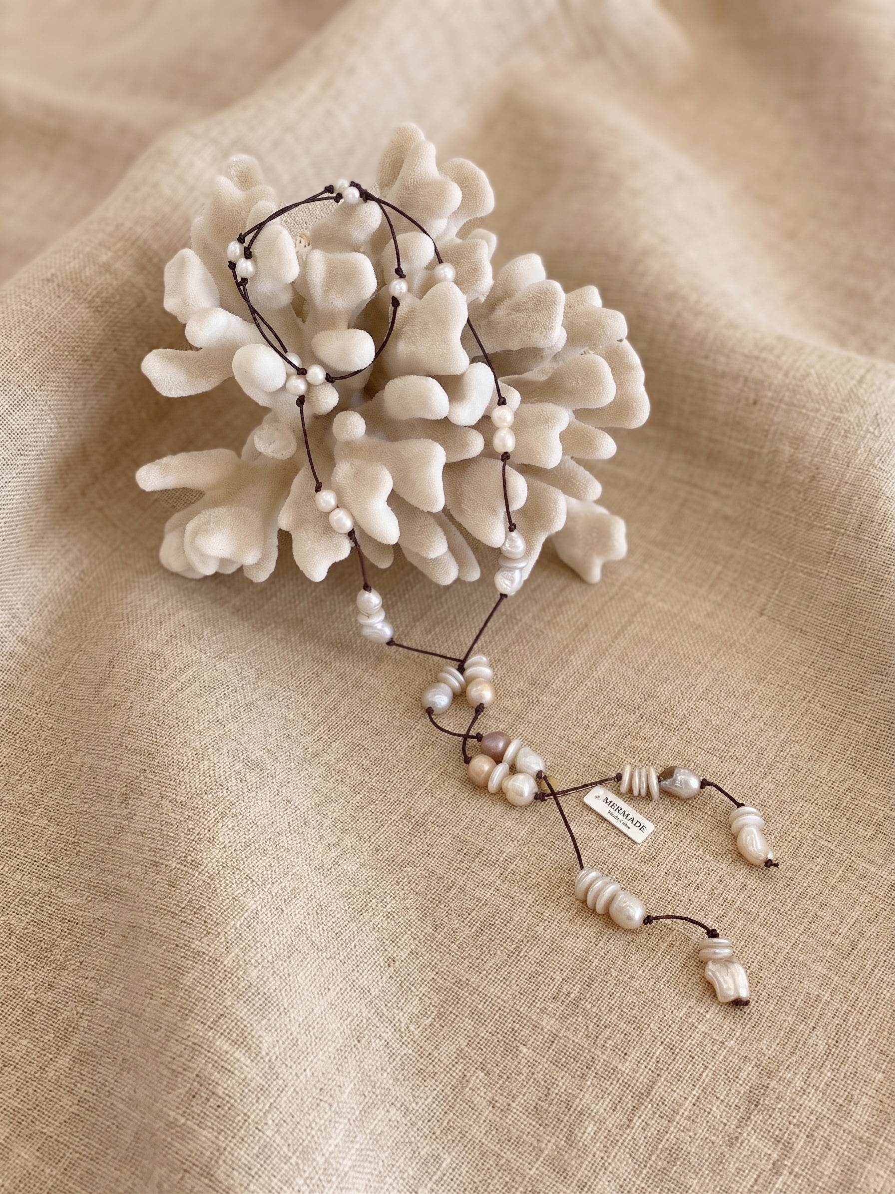 48" Pearl Lariat - Blush Tones