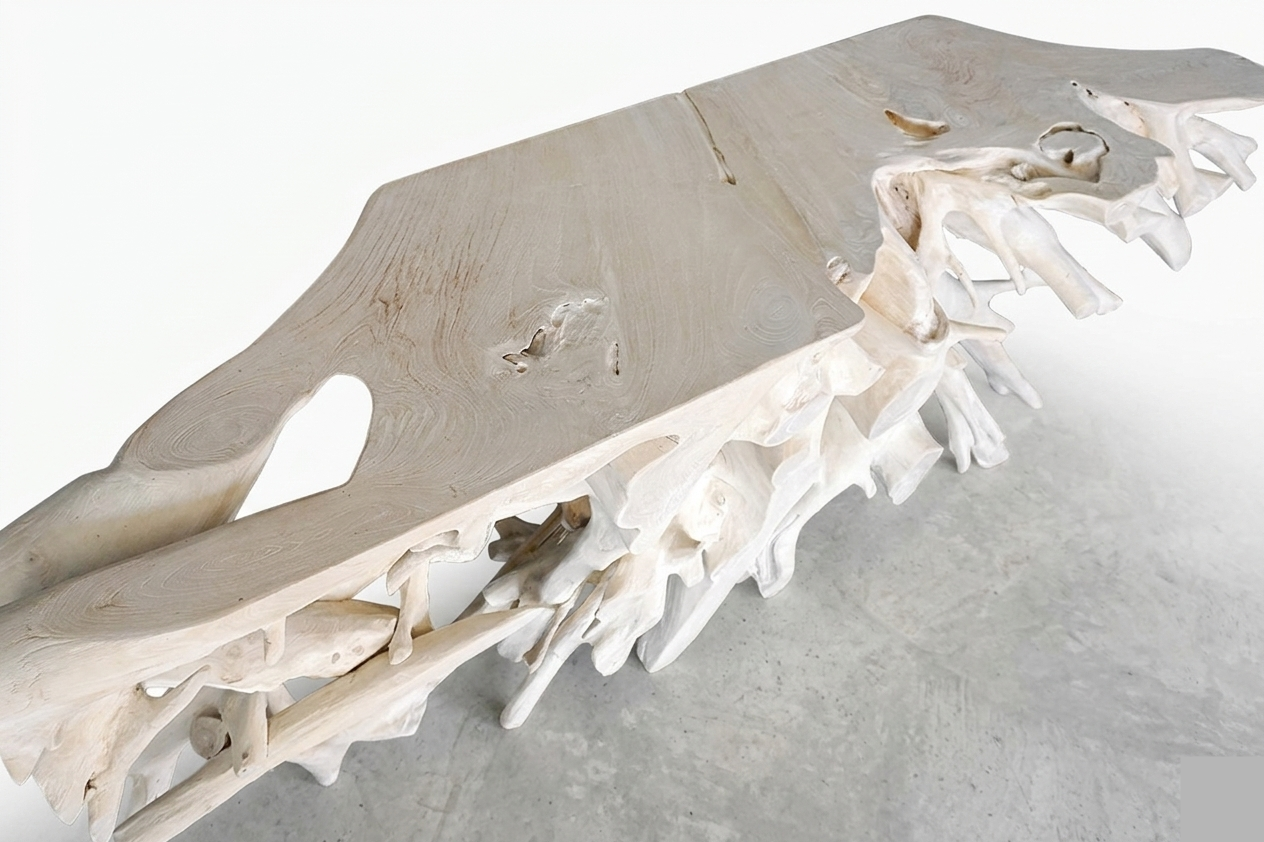 78" SUN-BLEACHED TEAKROOT CONSOLE