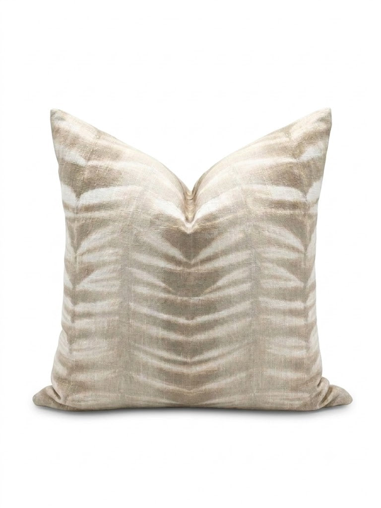 22" Shibori Chevron Pillow - Khaki