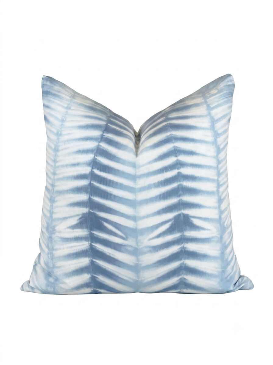 20" Shibori Chevron Pillow - French Blue | Denim