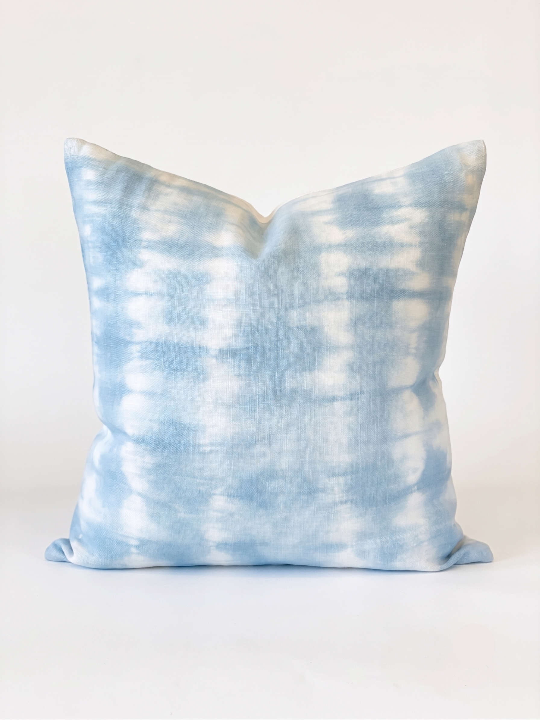 22" Shibori Wave Stripe Pillow - Light Blue