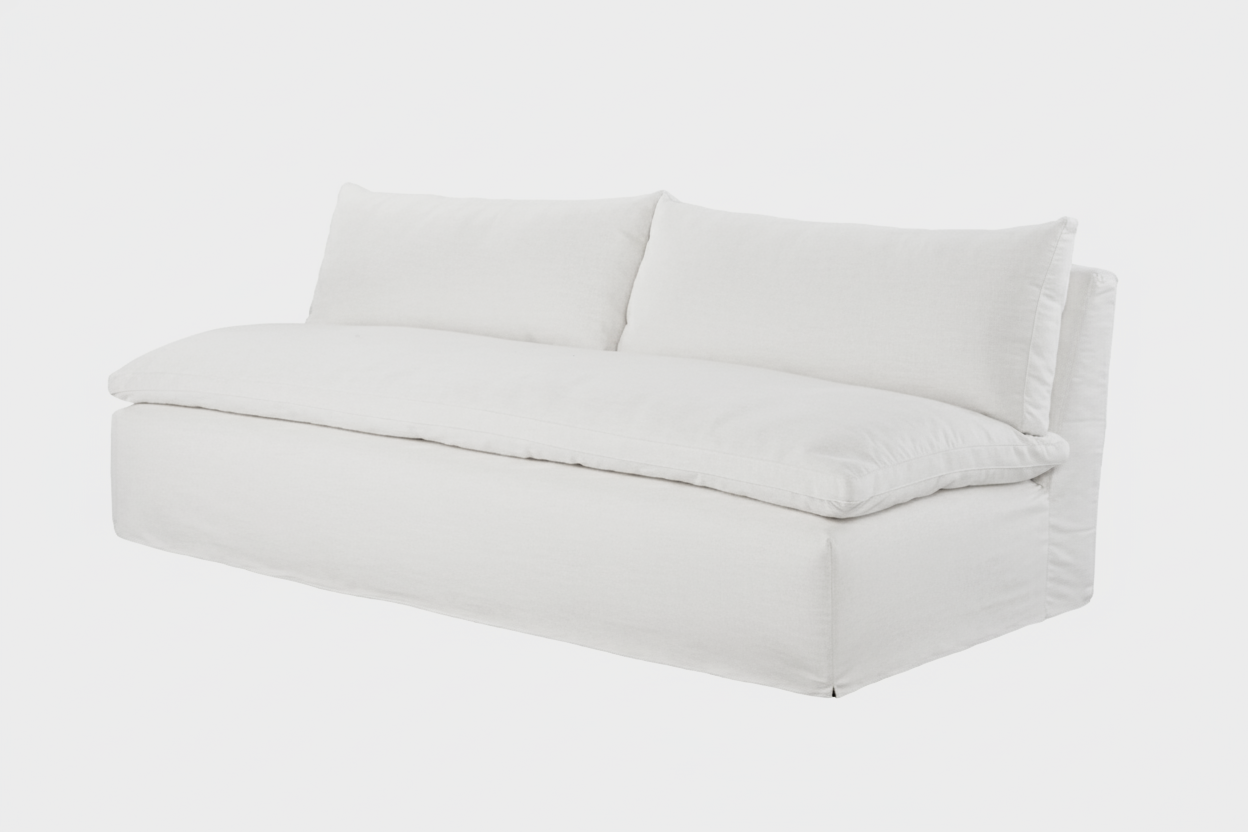 SALT CREEK ARMLESS SLIPCOVERED SOFA